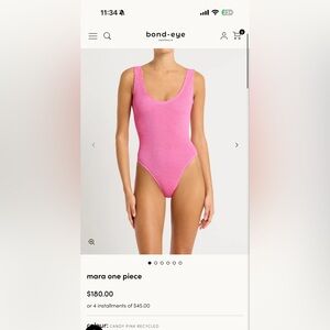 bond-eye Pink Bodysuit One Piece with Scoop Neckline